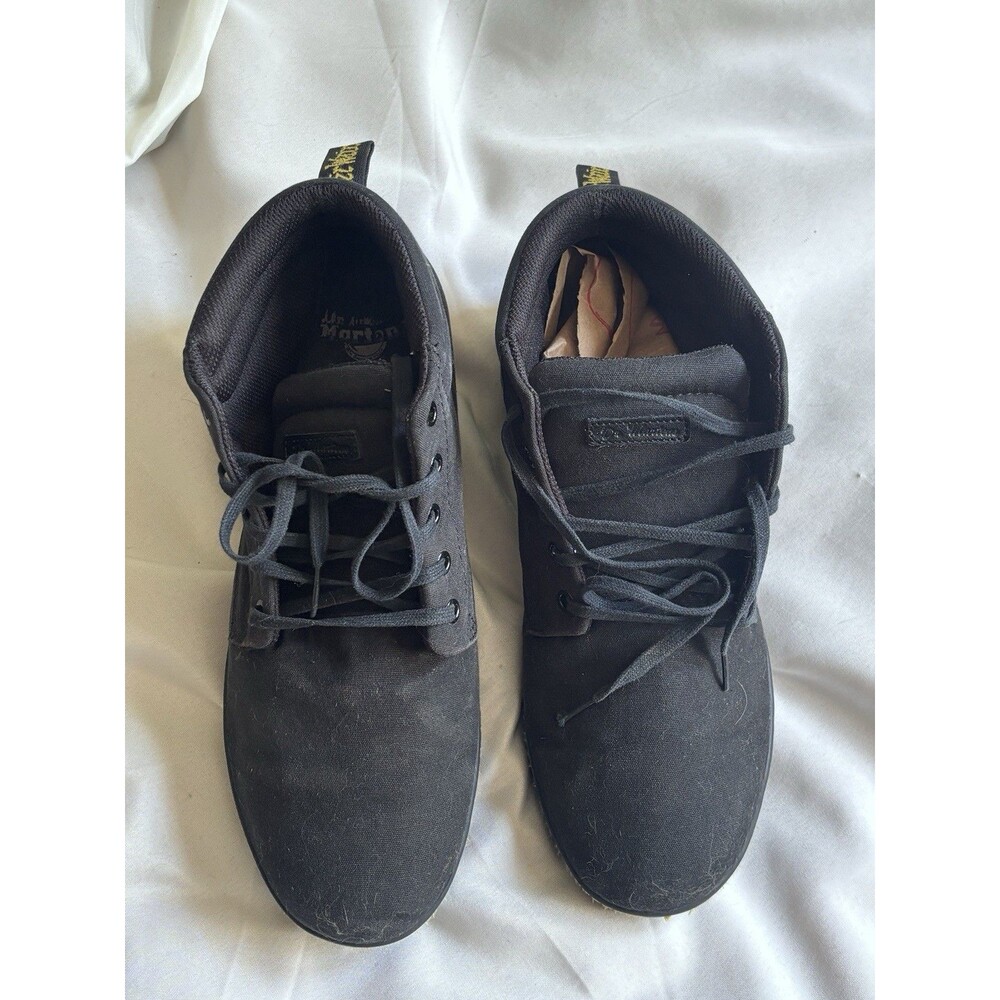 Doc Dr. Martens Belmont Ankle Boots Size 12 Black Canvas 5 hole Airwair